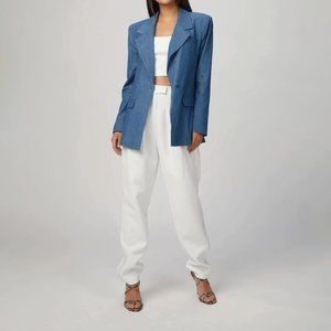 NEW WeWoreWhat Downtown Blazer Indigo Rigid Denim Houston size L